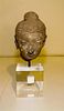 A Gandhara Stucco Head of Buddha. Height with stand 12 1/2 inches.