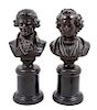 Two Continental Ceramic Busts Height of first 18 1/2 inches.