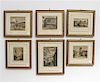 A Group of Six Engravings Depicting Italian Views Largest 11 1/4 x 9 1/2 inches (framed).