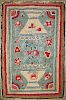 Early 19Th C American Flower Theorem Hooked Rug