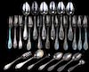 24 Pcs Theodore Evans & Co. Nyc Coin Silver Flatware