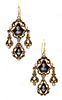 Victorian 1860 Roman Revival Dangle Earrings In 18Kt Gold With Enamel Emperors