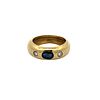 Gypsy 18k Gold Ring with Diamonds & Sapphire