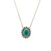 Diamonds & turquoise PendantNecklace in 18k Gold