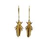 18k gold cicadas Drop Earrings with Emeralds