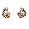 Antique Earrings with 2.30 cts Diamonds & Pearls