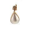 14k Gold Pendant with Mabe Pearls and Diamonds