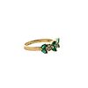 14k Gold Ring with Diamonds & Emeralds