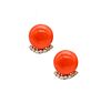 Clip Earrings In 18Kt Gold With 37.88 Cts In Diamonds & Coral