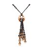 Gucci Milano Long Drop Mariner Necklace Sautoir In 18Kt Gold And Blackened Silver