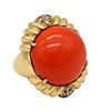 Cocktail Ring In 18Kt Gold With 26.89 Cts In Coral & Diamonds