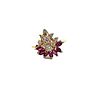 14k Gold Ring with Diamonds & Rubies