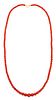 Italian Necklace In 18K Gold With Graduated Red Sardinian Coral Beads