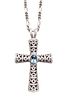 Theo Fennel London 18Kt Chain, Cross With 6.29 Cts In Diamonds & Aquamarine