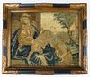 17Th Or 18Th C Needlework Picture Of Mary, Jesus, & John