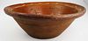 Early 19Th C Redware Bowl W/ Mustard Slip Decoration