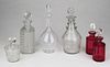 Group Of 6 Glass Decanters And Dresser Bottles Including