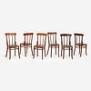 Six Vintage Thonet-Style Bentwood Bistro Chairs