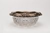 REED & Barton Silver Rimmed Cut Glass Punch Bowl