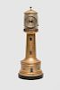 French Brass and Nickel Lighthouse Clock/Barometer