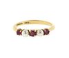 Tiffany &amp; Co. 14K Gold Ruby Pearl Band Ring