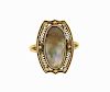 Antique 10K Gold Abalone Ring