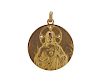 Antique 18K Gold Diamond Sacred Heart of Jesus Medal Pendant