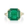 6.46-Carat Very Fine Colombian Emerald and Diamond Ring, Gubelin Certified
