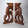 Antique Carved Oak Architectural Swan Elements circa 1890