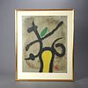 Joan Miro "Femme Assise" Lithograph with Maeght Paris Gallery Mark