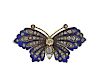 Antique Victorian 14K Gold Diamond Enamel Butterfly Brooch