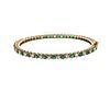 14K Gold Diamond Emerald Eternity Bangle Bracelet
