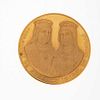Medalla Fernando de Aragón, Isabel de Castilla en oro amarillo de 21k. Peso: 50 g.