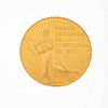 Medalla PRIMER CENTENARIO DE LA CONSTITUCION DE 1857 en oro amarillo de 21k. Peso: 41.7 g.