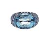 18K Gold Aquamarine Sapphire Dome Ring