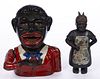 BLACK AMERICANA CAST-IRON BANKS, LOT OF TWO