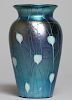 Durand Blue & White Luster Art Glass Vase