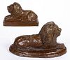 AMERICAN SEWER TILE LION FIGURES, LOT OF TWO