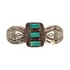 NO RESERVE - Navajo Fred Harvey Turquoise and Silver Bracelet with Stamped Arrow Design c. 1930s, size 6.75 (J15847)