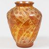 Daum Art Deco Etched Glass Vase