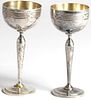 Pair Of Silver-Plate Sherry Wine Goblets