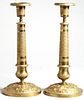 Pair of Neoclassical-Style Gilt Brass Candlesticks
