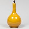 Chinese Qing Dynasty Style Incised Yellow Glazed Dragon Vase, Mounted as a Table Lamp