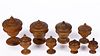 AMERICAN TURNED PEASEWARE / TREEN CONTAINERS, LOT OF EIGHT