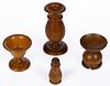 AMERICAN TURNED PEASEWARE / TREEN ARTICLES, LOT OF FOUR