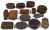 ASSORTED METAL / WOOD SNUFF BOXES, LOT OF 13