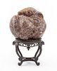 Stone Animalier Sculpture on Chinese Bronze Stand
