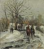 KALLIS, M. Oil on Canvas. Central Park in the Snow