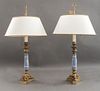 Wedgwood Mounted Restauration Style Lamps. 2
