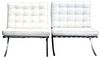 Pair of Contemporary Barcelona Chairs White